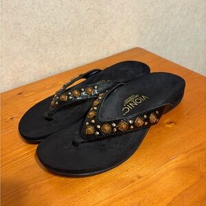 Vionic Orthaheel Florianna Rest Embellished Thong Sandals Flip Flop Size 6